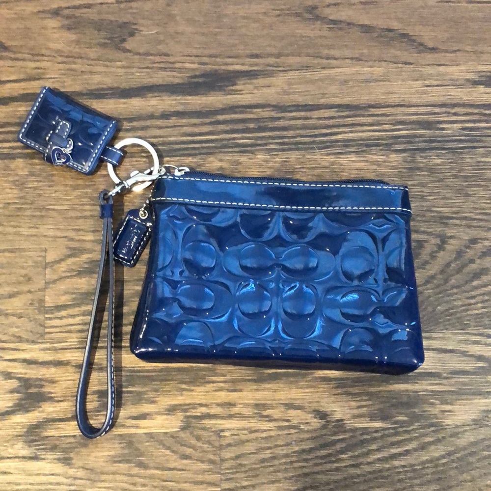 Coach wristlet with keychain